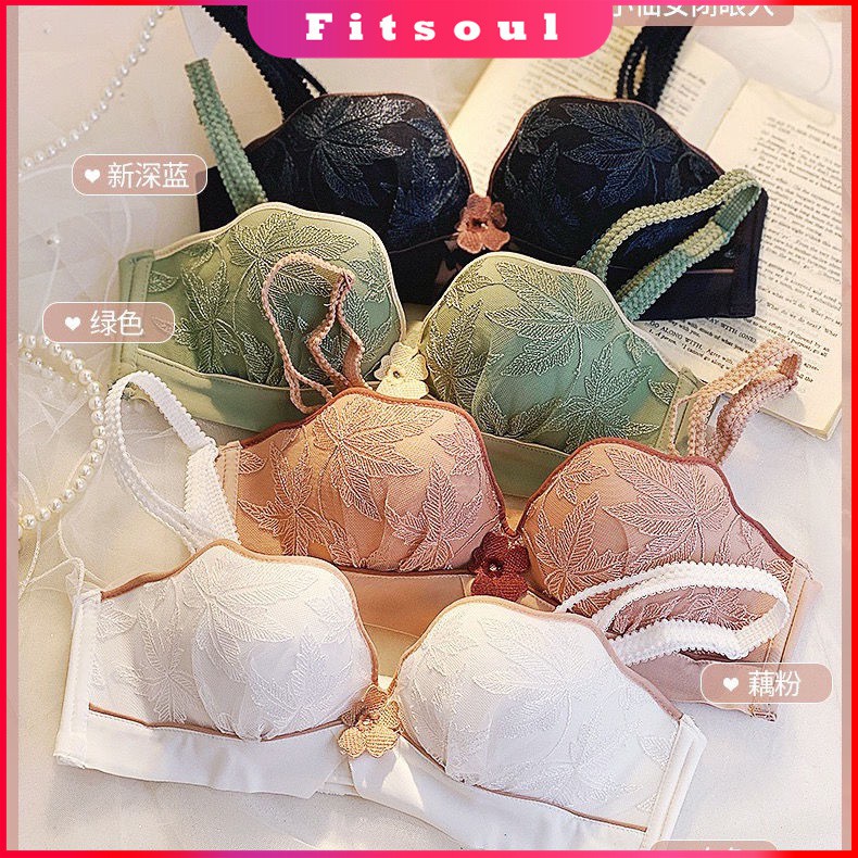 Sexy Push Up Bra Vintage Lace Daisy Lingerie Small Chest Gathered Bra