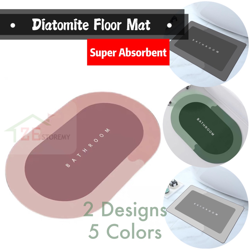 Diatom Mud Pad Super Absorbent Floor Mat Kitchen Toilet Bath Pad Non