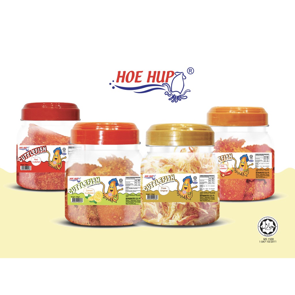 HOE HUP Cuttlefish Red Lemon Floss Original Chili 150gm HALAL