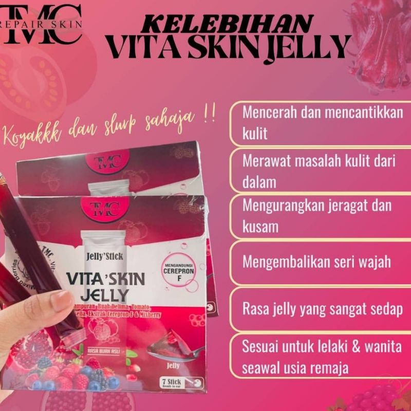 Ori Hq Tmc Vita Skin Whitening Jelly Geboo Vitamin C Mixed Berry