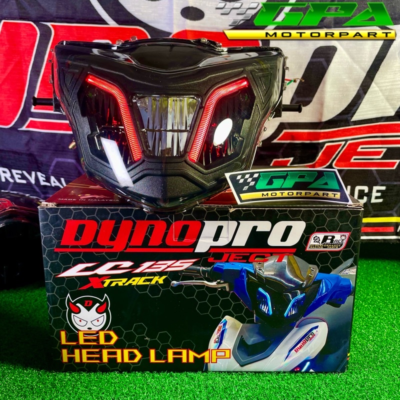 Dynopro Headlamp Led X Track Lampu Dc Led Red Blue White Yamaha Lc