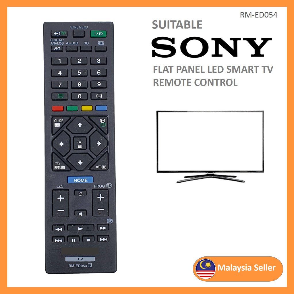 Sony Flat Panel Led Tv Remote Control For Replacement Rm Ed Shopee