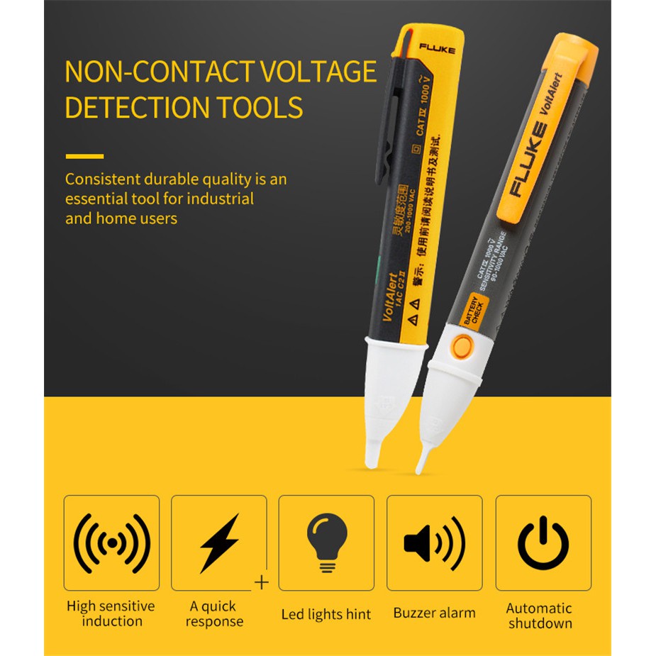 Fluke Ac C Ii Voltalert Non Contact Voltage Electrical Detector