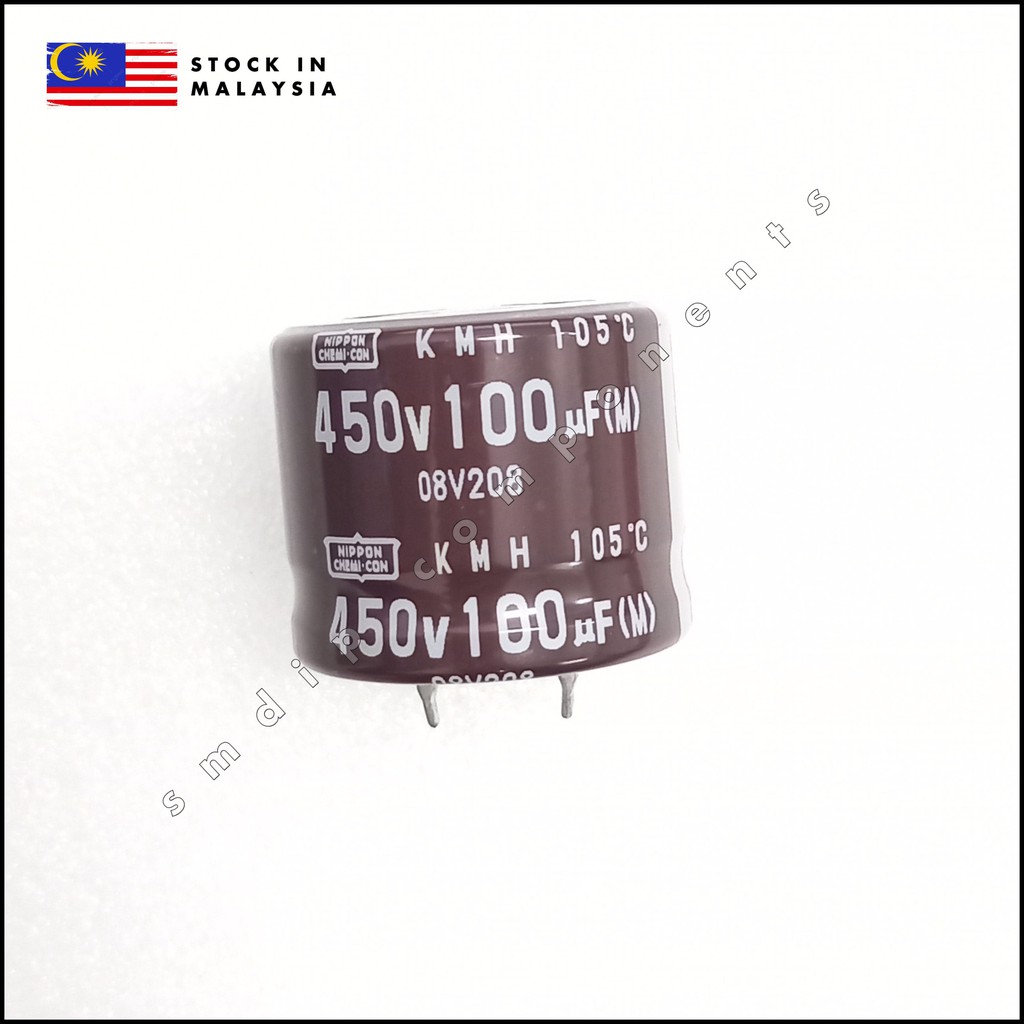 Nipponchemi Con 100uF 450V 105C Radial Capacitor 30mm X 25 5mm