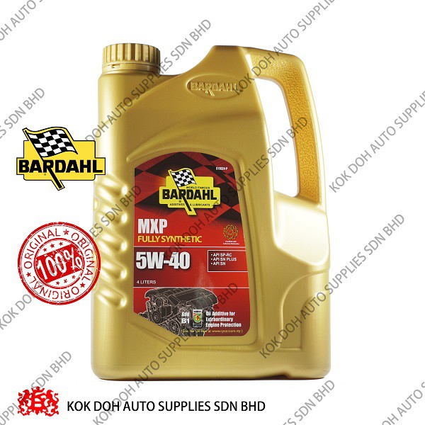 Bardahl Mxp Fully Synthetic Sae W Api Sn Cf Engine Oil L