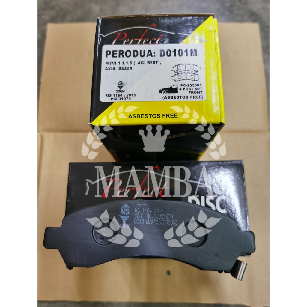 DISC BRAKE PAD PERODUA MYVI LAGI BEST AXIA BEZZA FRONT PERFECT SIRIM