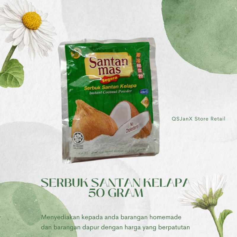 Serbuk Santan Kelapa Instant Coconut Powder Cap Santan Mas 50g 100