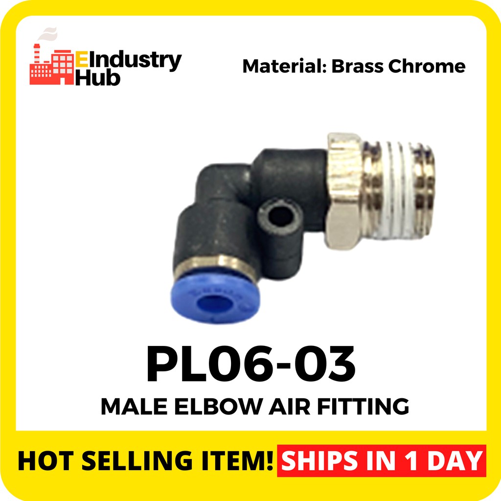 Pl Mm X Pneumatic Male Elbow Air Fitting Male Thread Elbow