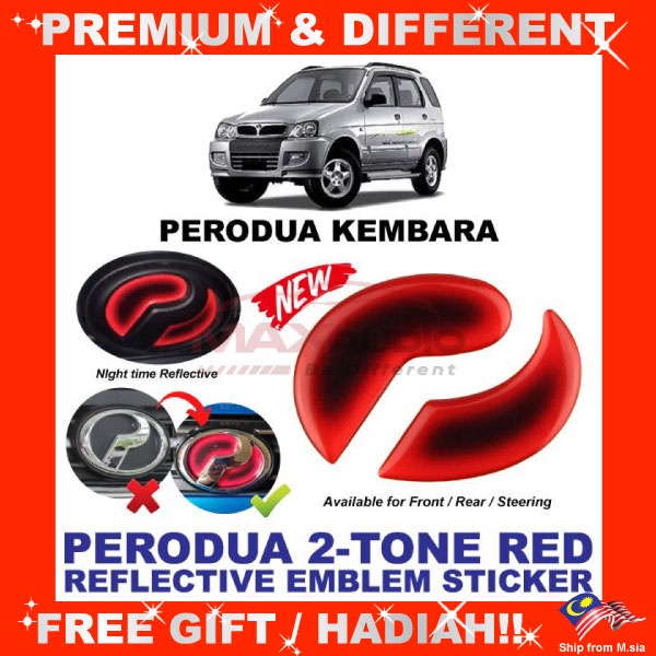 Perodua Kembara Front Rear Steering Night Reflective M D Tone Red