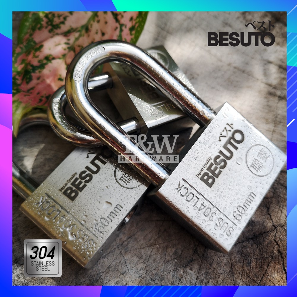 Besuto Heavy Duty Sus Stainless Steel Long Shackle Security Padlock