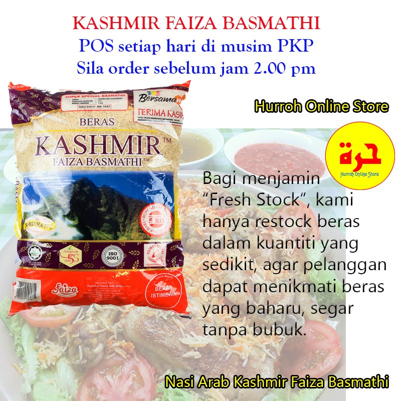 Beras Kashmir Faiza Basmathi Aromatic Kg Shopee Malaysia