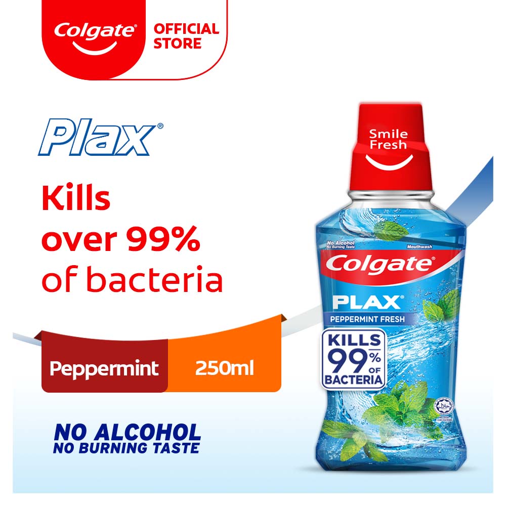 Colgate Plax Peppermint Mouthwash Eliminates Bacteria Ml