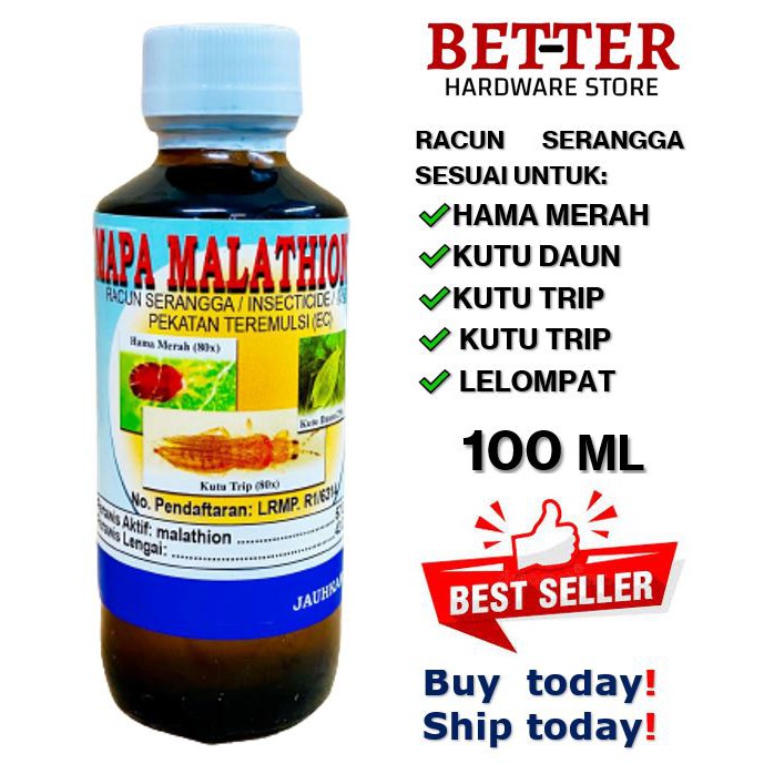 READY STOCK Hextar Mapa Malathion 57 100ML Racun Serangga Perosak