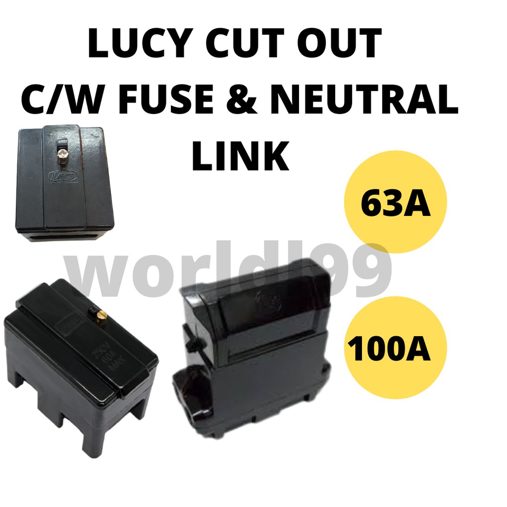 LUCY 63A 100A Cut Out Unit COMPLETE FUSE NEUTRAL LINK Shopee Malaysia