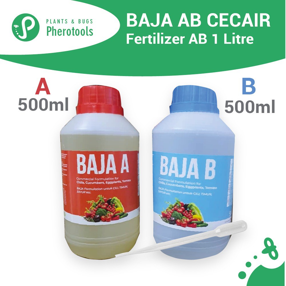 Baja Set Baja AB Cecair 2 X 500ml Pherotools Fertilizer Fertigation