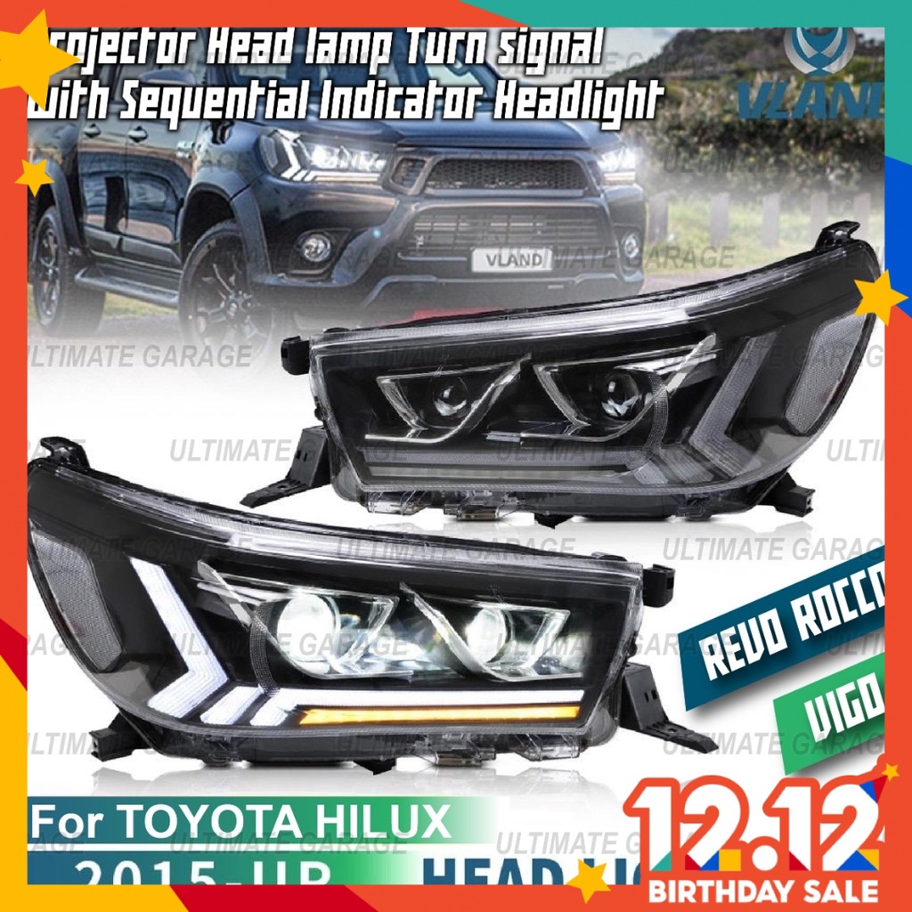 Vland Toyota Hilux Revo Rocco Vigo Projector Headlamp Led