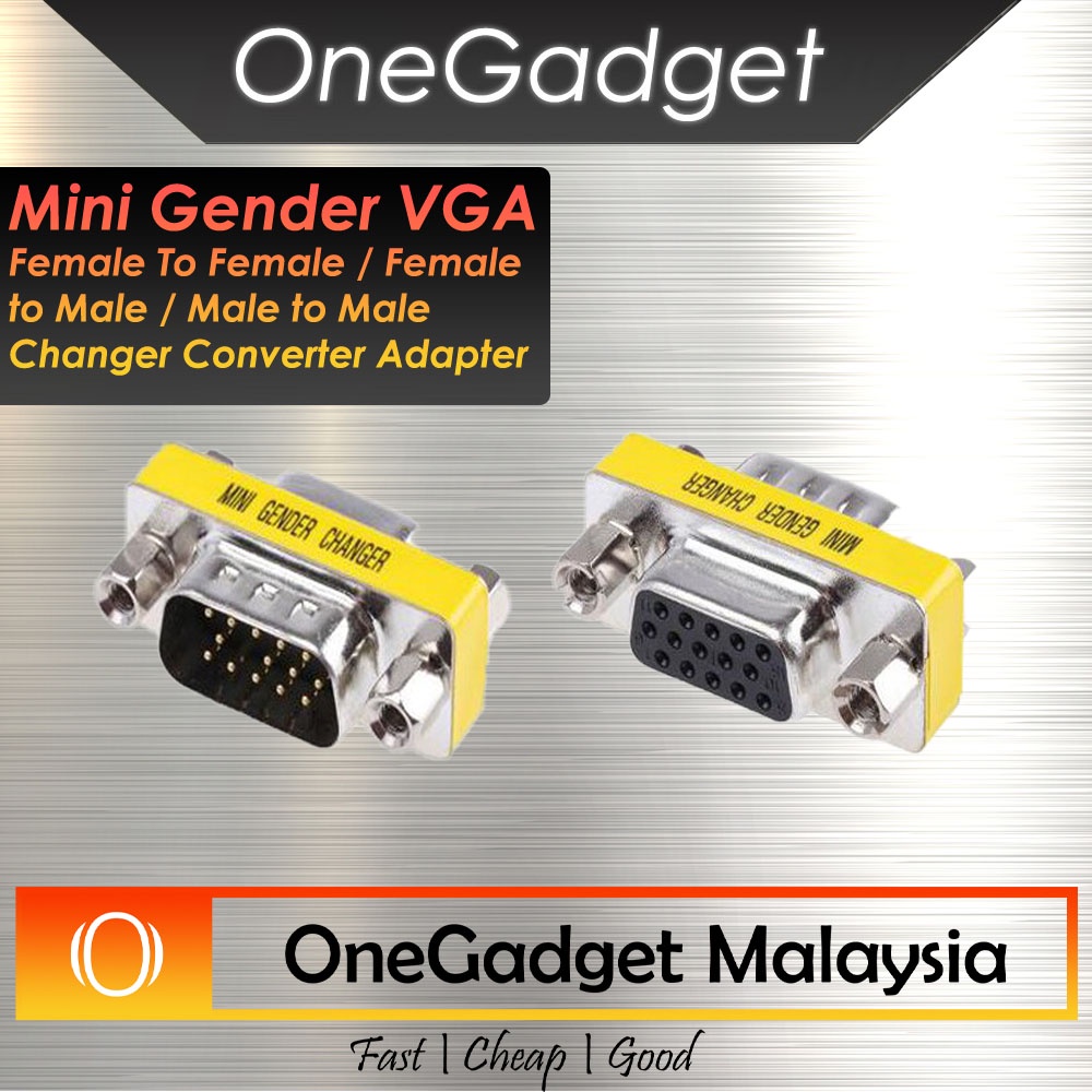 Ready Stock Mini Gender Vga Female To Female Female To Male Male