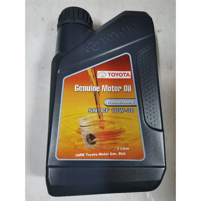 GENUINE TOYOTA MOTOR OIL SN CF 10W 30 1 LITRE PREMIUM MINERAL 10W30