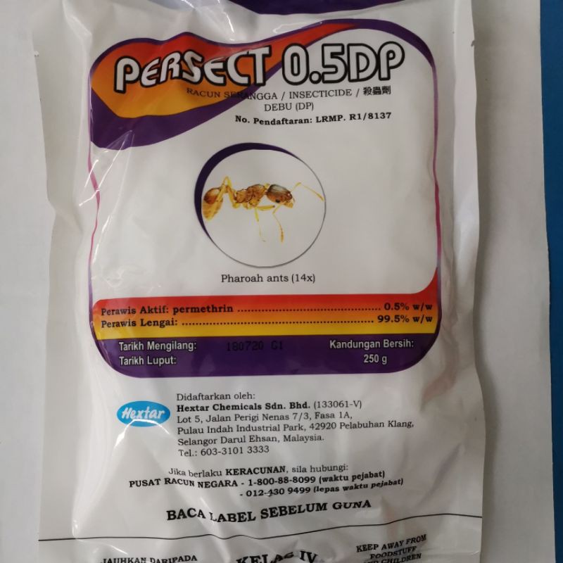 Hextar Persect 0 5DP Insecticide Ant Powder Racun Semut 250g