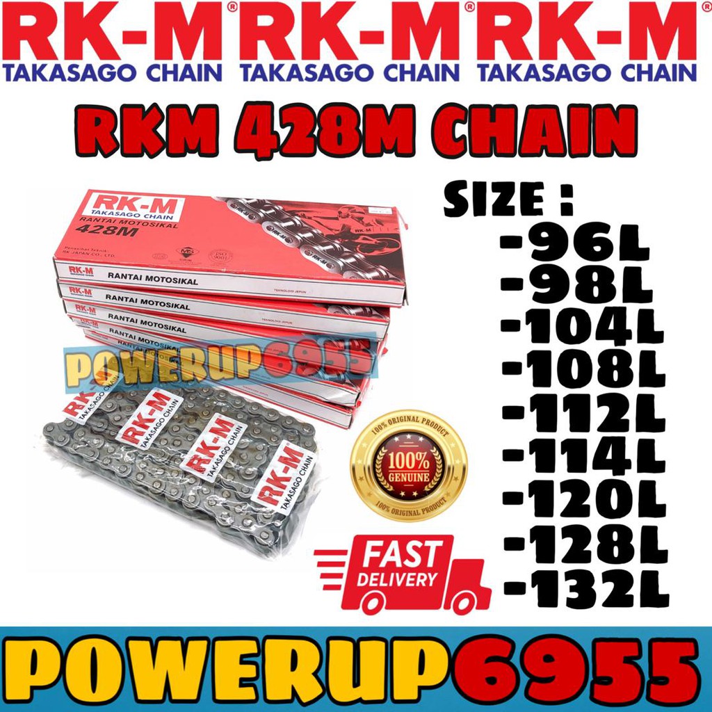 ORIGINAL RKM Rantai Chain Motor 428 428M 96L 108L 114L120L 128L