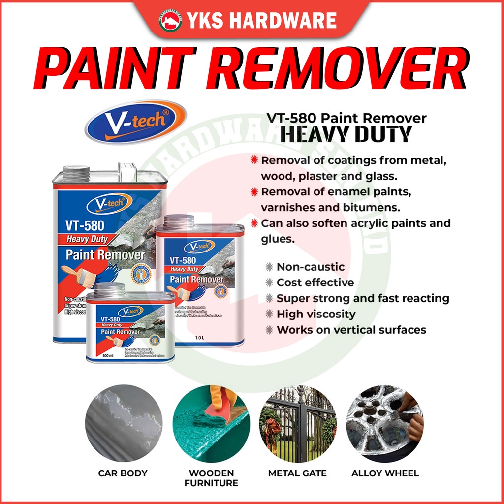 V Tech VT 580 Paint Remover Heavy Duty 500ml 1 Liter Super Strong