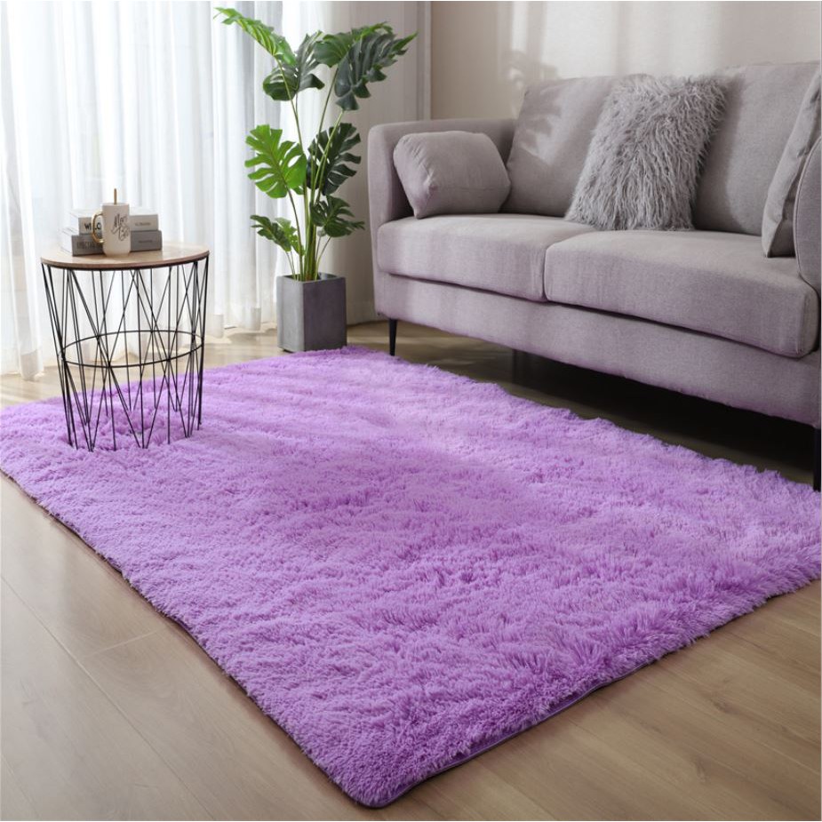 Carpet Solid Purple Monochrome Color Ultra Soft Tie Dye Plush Shaggy