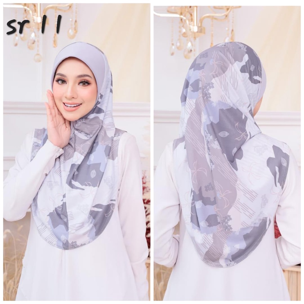 Tudung Sarung Sarima Corak Mosscrepe Premium D Digital Art Printed