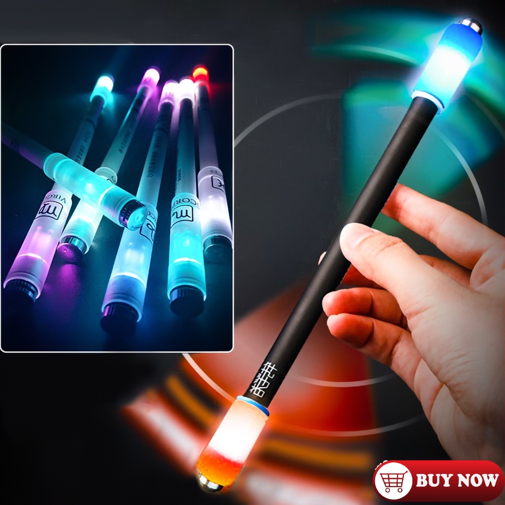 Hot Decompression Pen LED Spinning Pen Glowing Rotating Ballpoint With Led Flash Creative