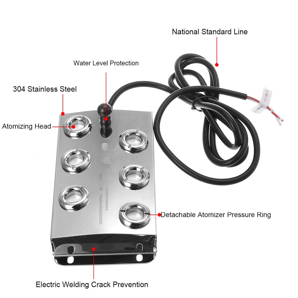 Dc V New Ultrasonic Atomizer Industrial Head Humidifier Fog Machine