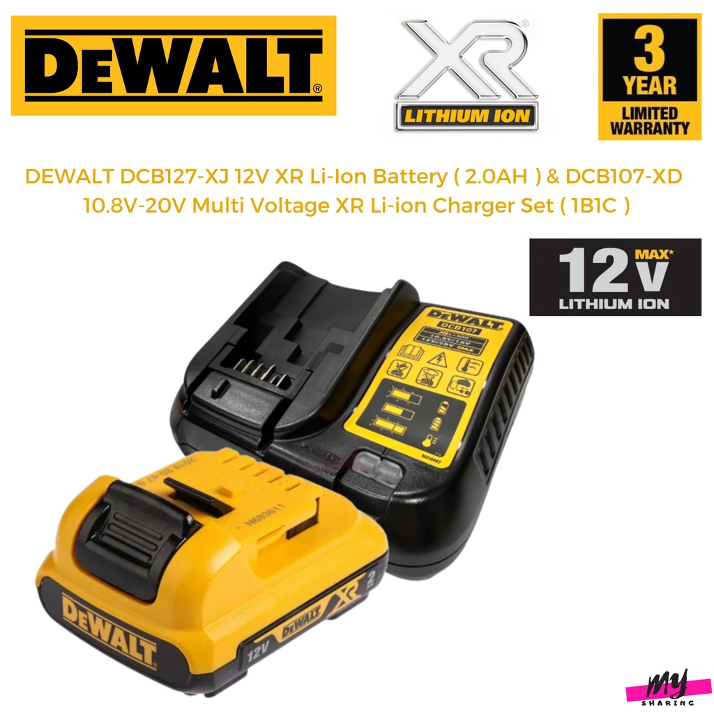 DEWALT DCB127 XJ 12V 2 0AH Li Ion Battery DCB107 XD 10 8V 20V Multi