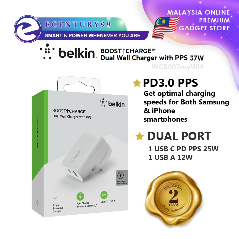 Belkin Boost Charge Dual Usb Wall Charger Power Adapter W With Usb C