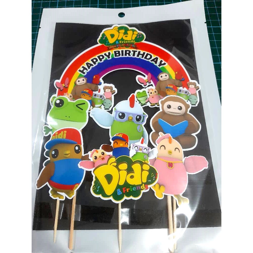 Didi And Friend Cake Topper Happy Birthday Ready Stock Laminated