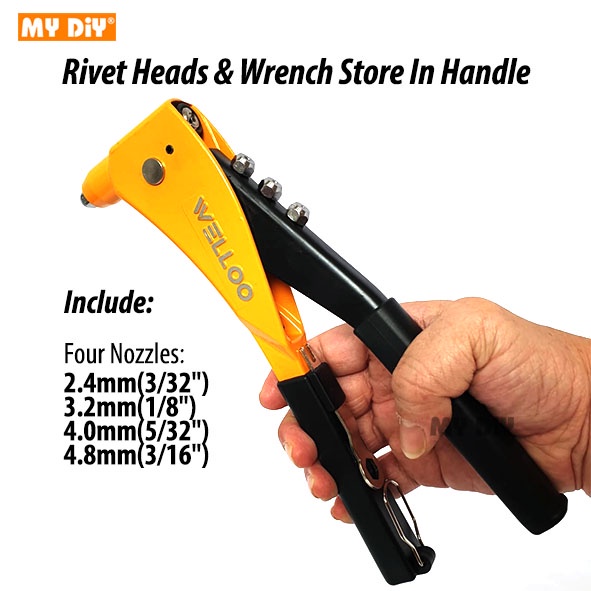 Mydiyhomedepot Welloo Hand Rivert Gun Heavy Duty Hand Riveter Gun