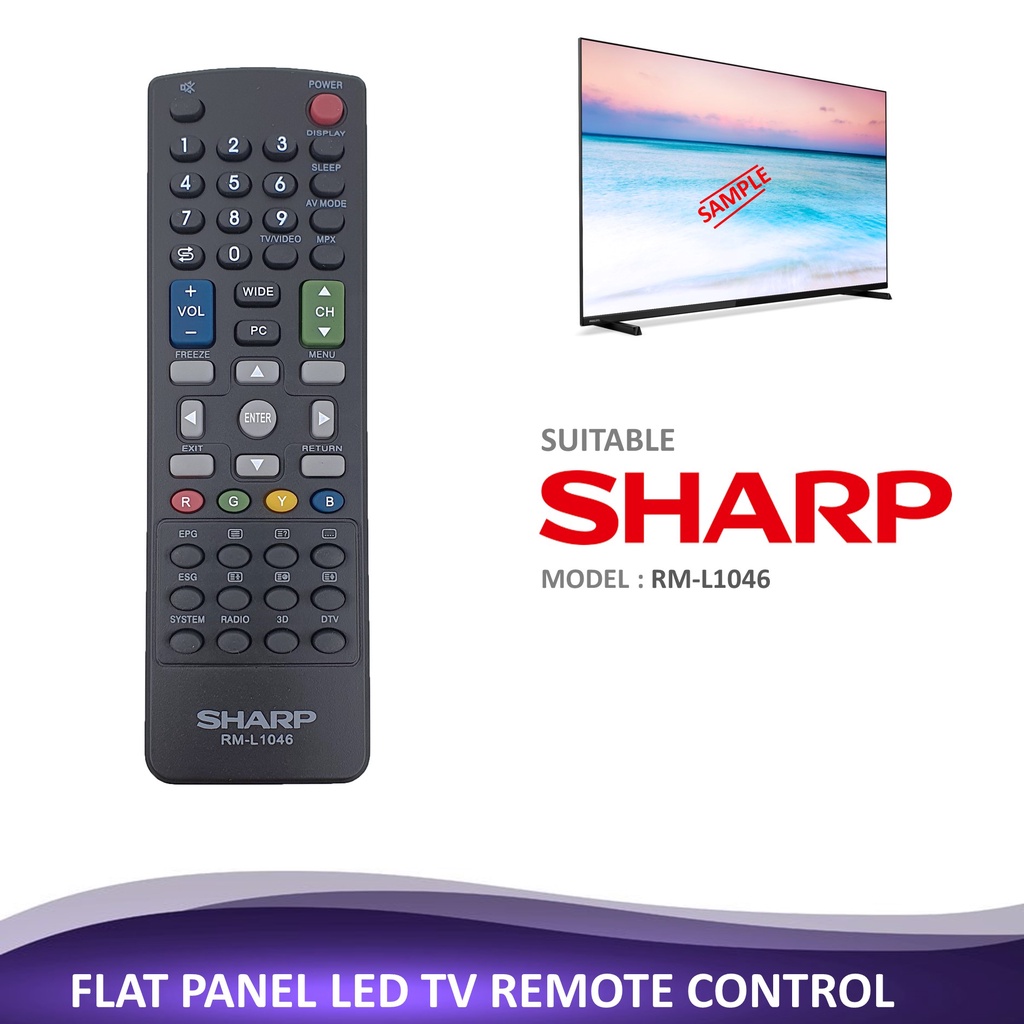 SHARP Compatible Sharp RM L1046 Led Flat Penal Tv Television Remote