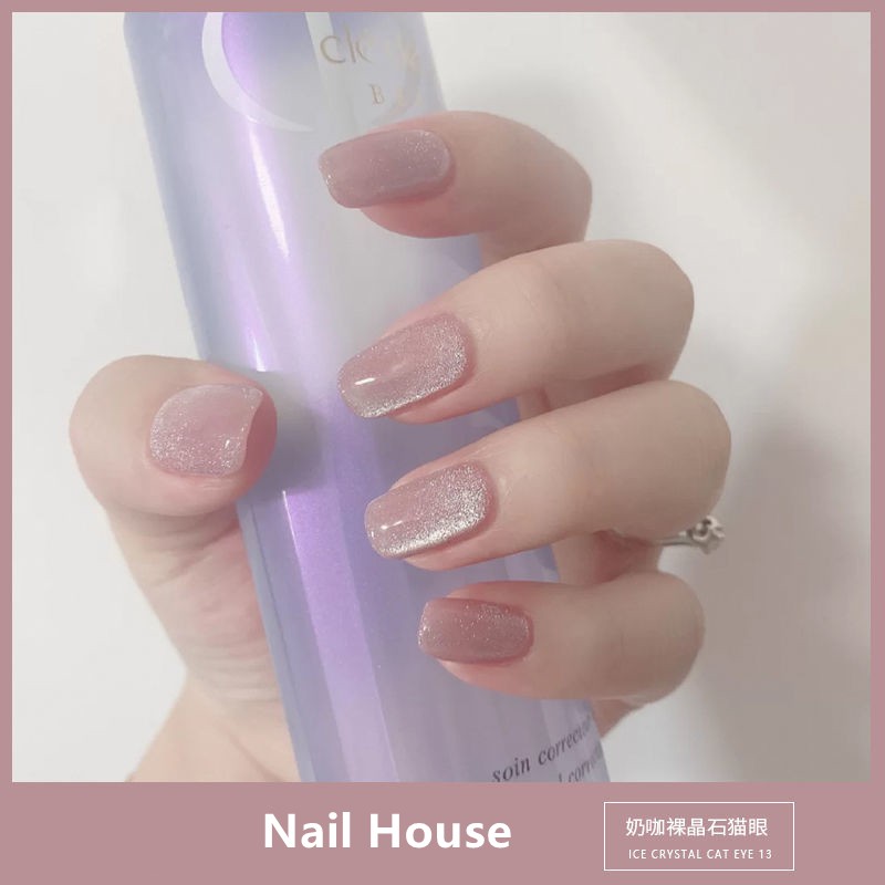 Milk Tea Spar Cat S Eye Gel Nail Polish Set Popular Pengilat Kuku