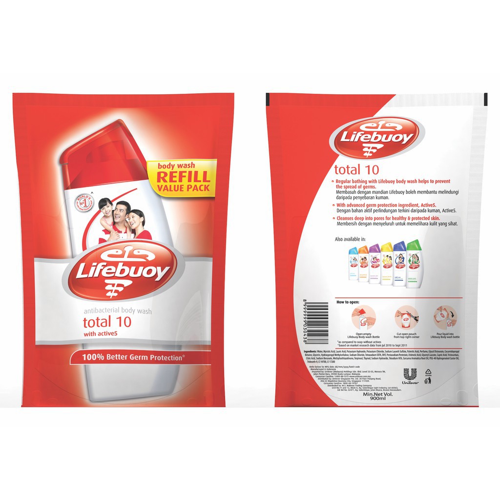 Lifebuoy Antibacterial Shower Gel Refill Total Ml Shopee