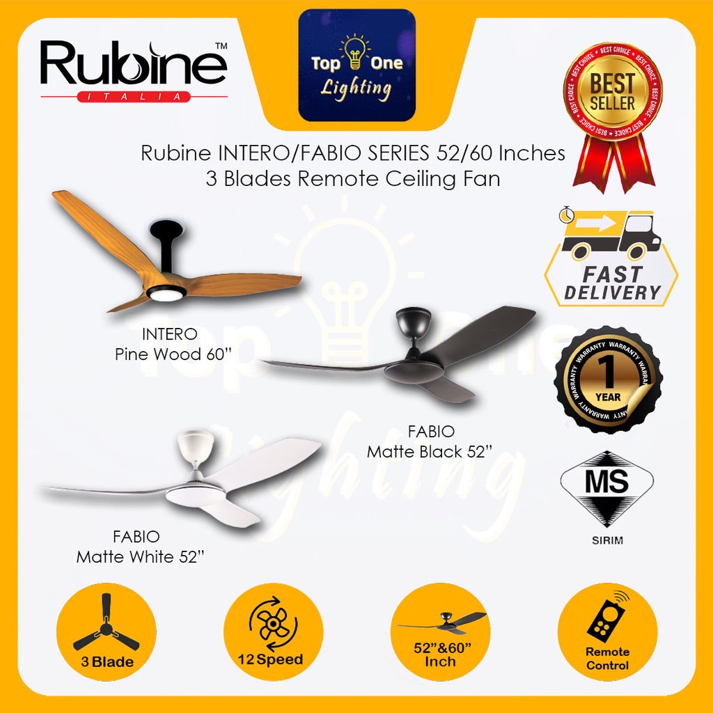 Rubine Intero Fabio Series Inches Blades Dc Motor Ceiling