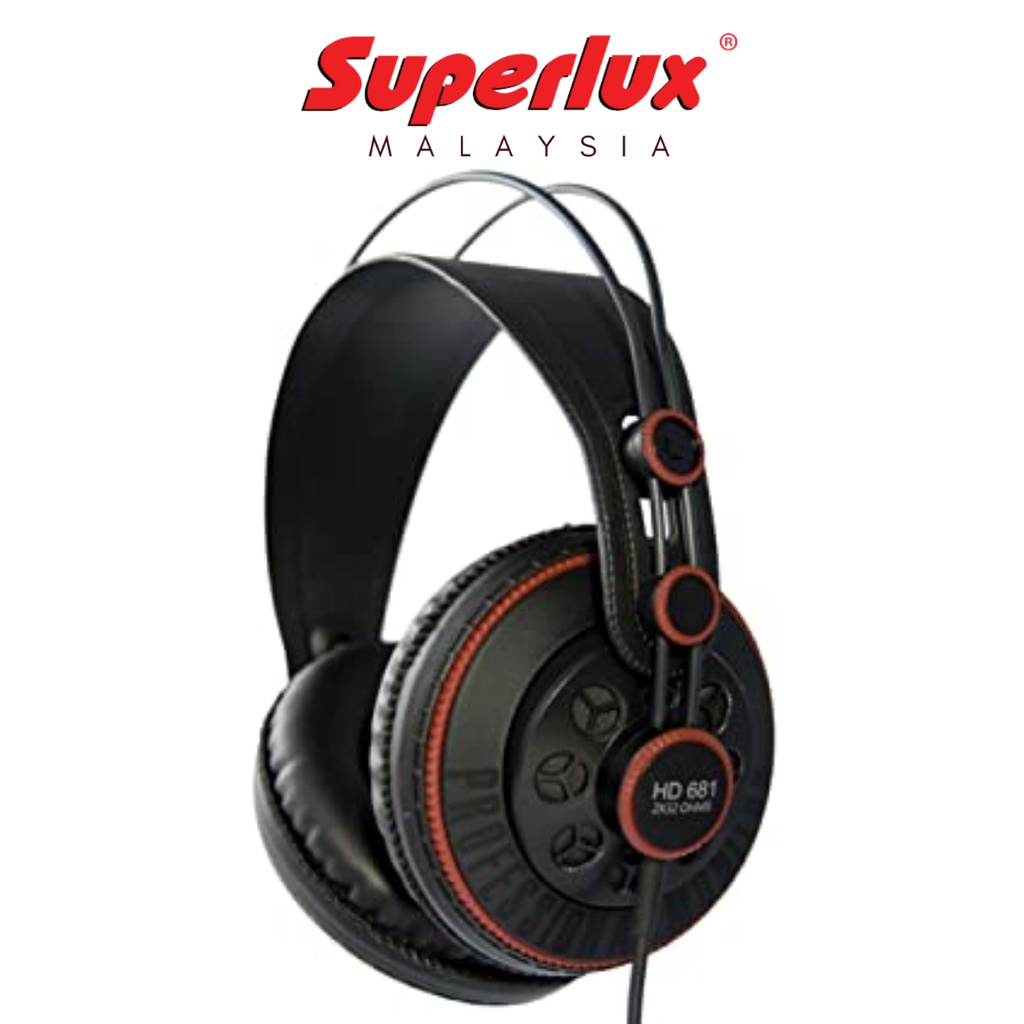 SUPERLUX HD681 SEMI OPEN PROFESSIONAL MONITORING HEADPHONE P BASS GREY