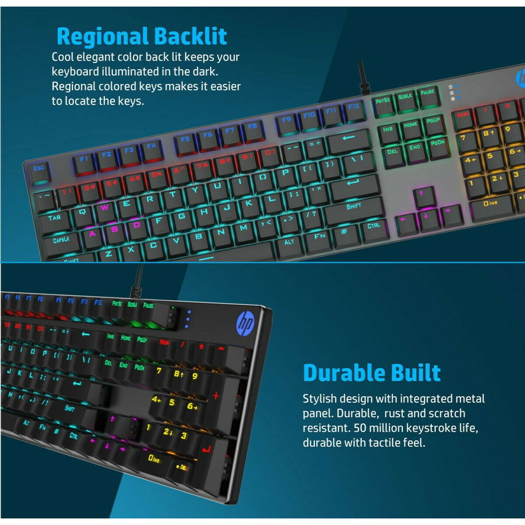 Hp Gk F Blue Switch Mechanical Keyboard Is Extremely Accurate With