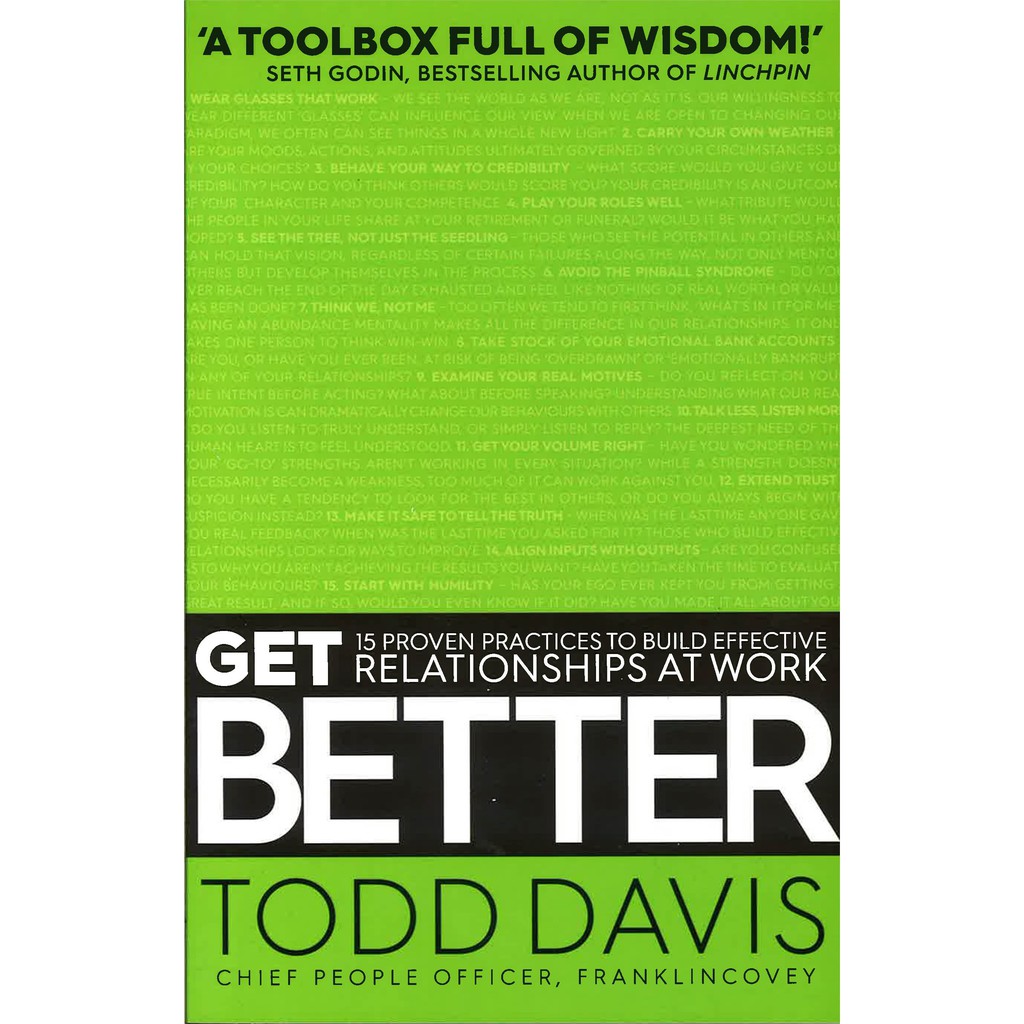 BBW Get Better 15 Proven Practices To Build Effective Relationships At Work ISBN