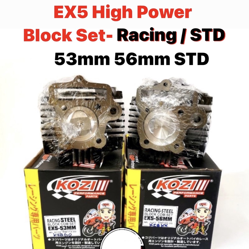 KOZI HONDA EX5 RACING BLOCK 53MM 56MM EX5 HIGH POWER HP LAMA EX5