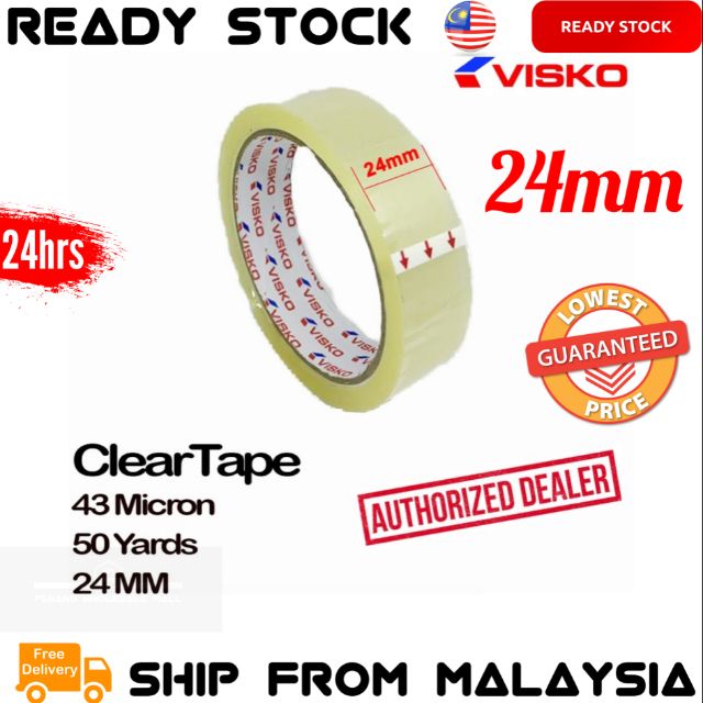 Visko Opp Tape Adhesive Transparent Packaging Tape Mm X Yards