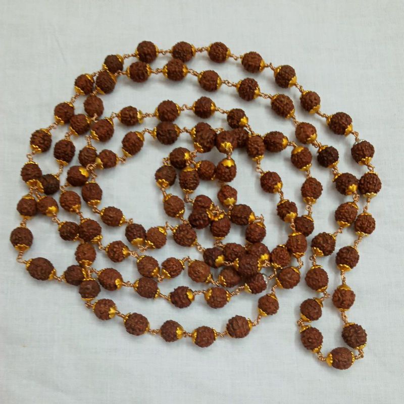 Rudraksha Mala 108 Malai With Gold Cap Gold String Shopee Malaysia