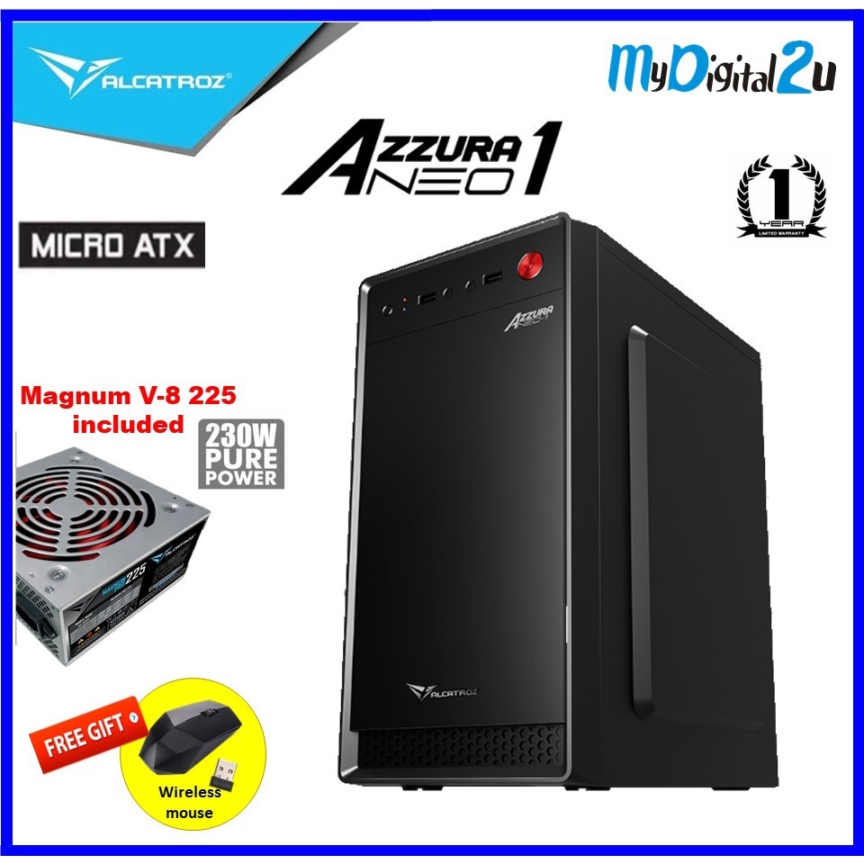 Alcatroz Azzura Neo M Atx Pc Case With Magnum V S Power Supply