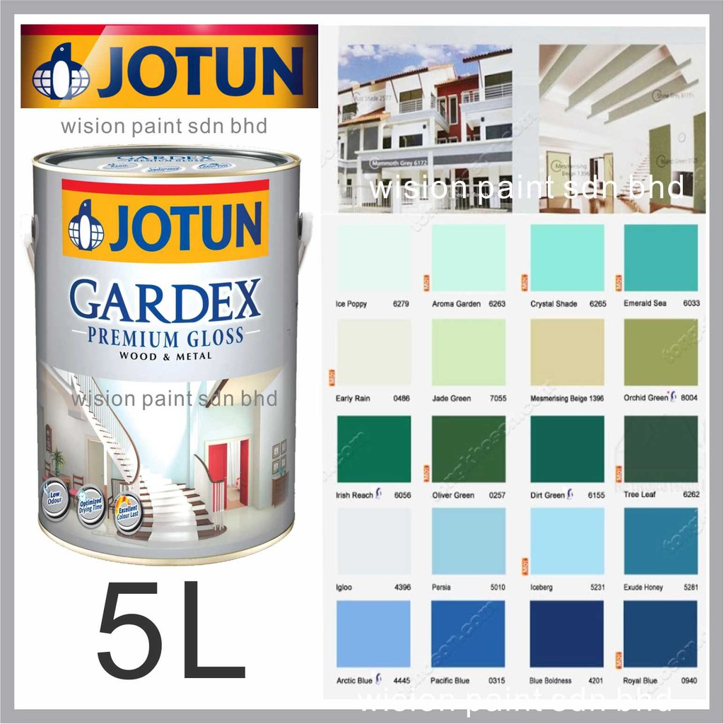 5L 5 LITER Jotun Paint Gardex Premium Gloss Wood Metal WPC C