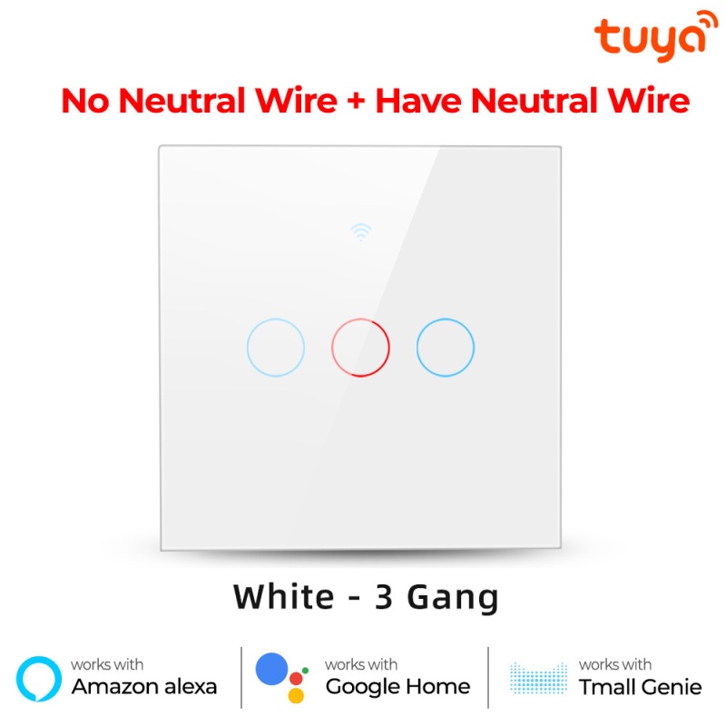 Aubess Tuya Gang Wifi Mhz Smart Touch Switch Home Light Wall