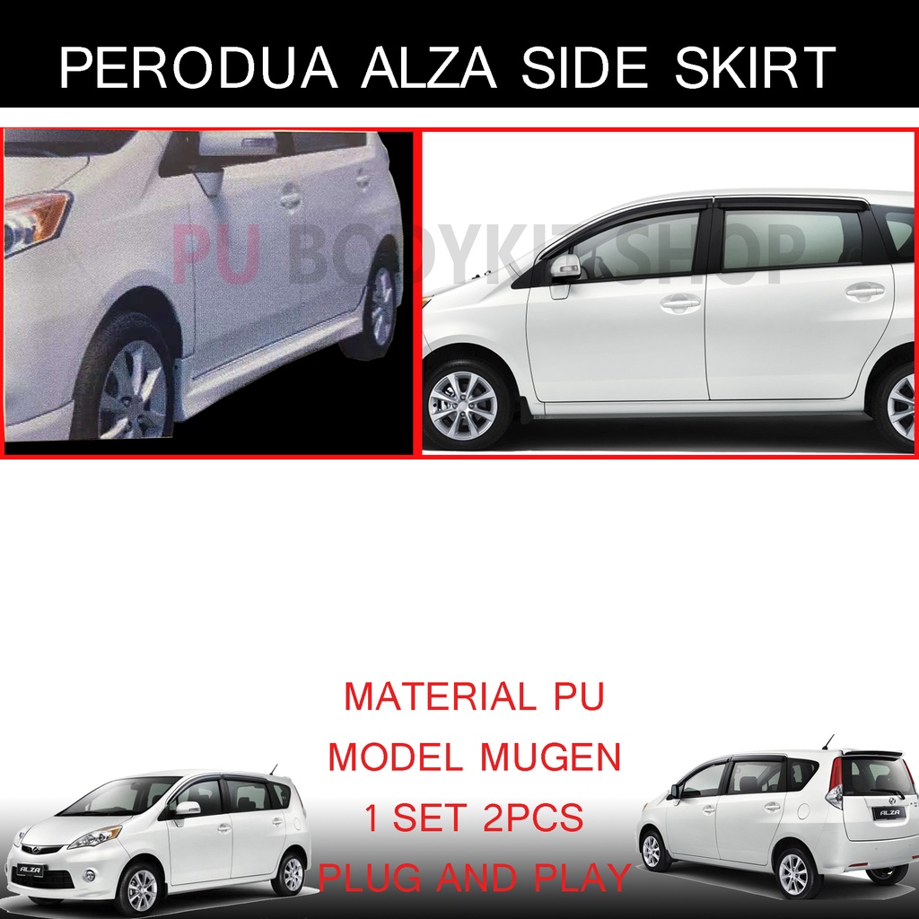 PERODUA ALZA MUGEN FULL SET BODYKIT PU FRONT SKIRT SIDE SKIRT REAR