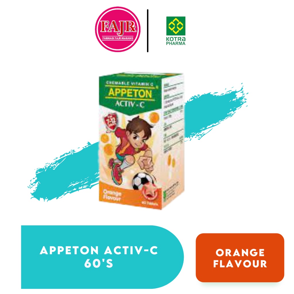 APPETON Activ C Orange Flavour Chewable Tablets 60 S For 7 12 Years