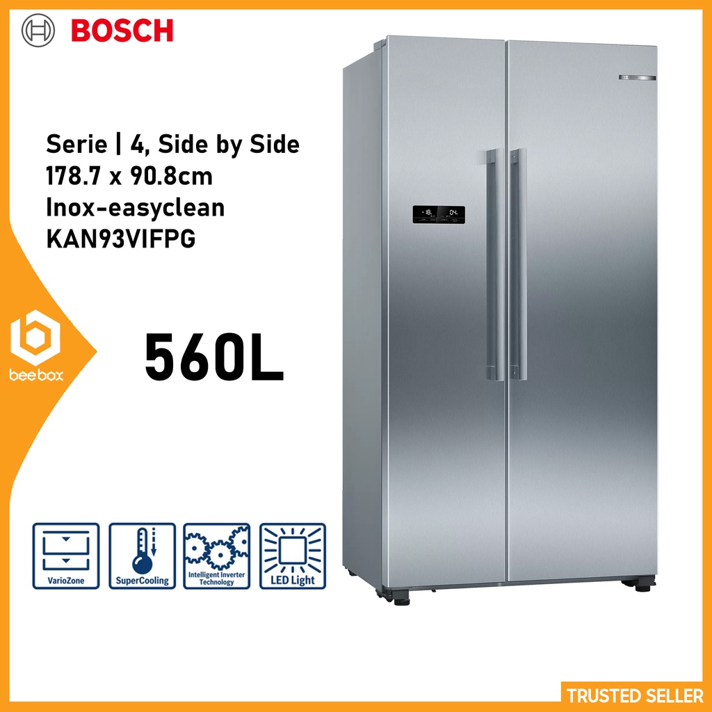 Bosch L Side By Side Refrigerator Kan Vifpg Stainless Steel Series