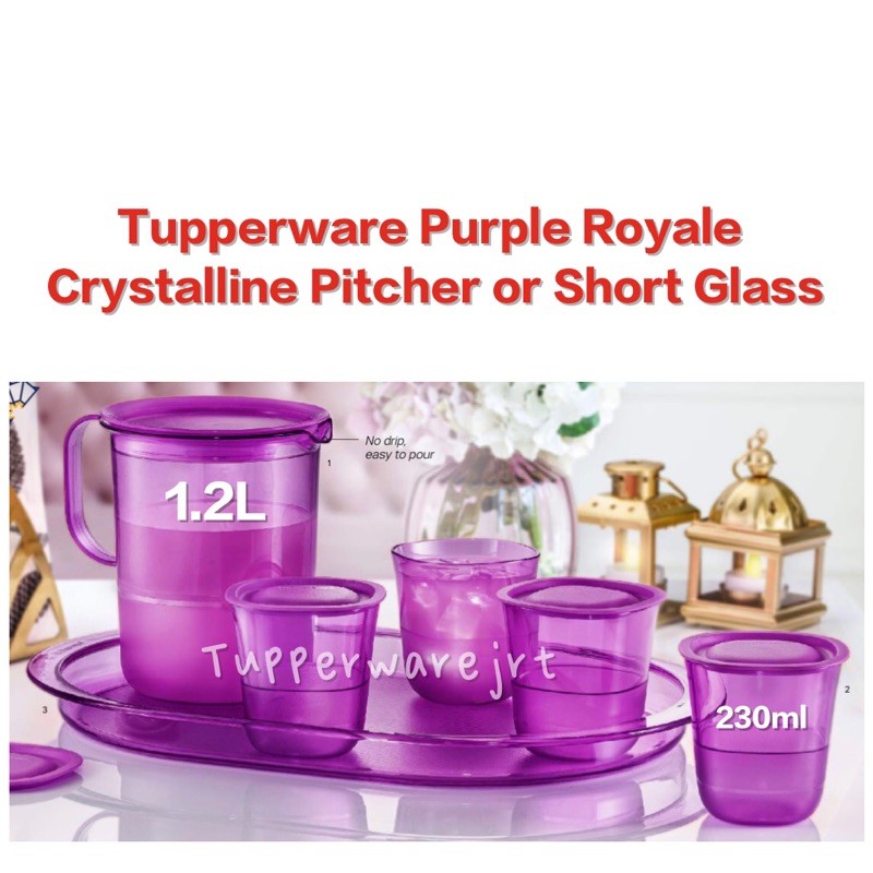 Tupperware Purple Royale Crystalline Pitcher L Short Glass Ml